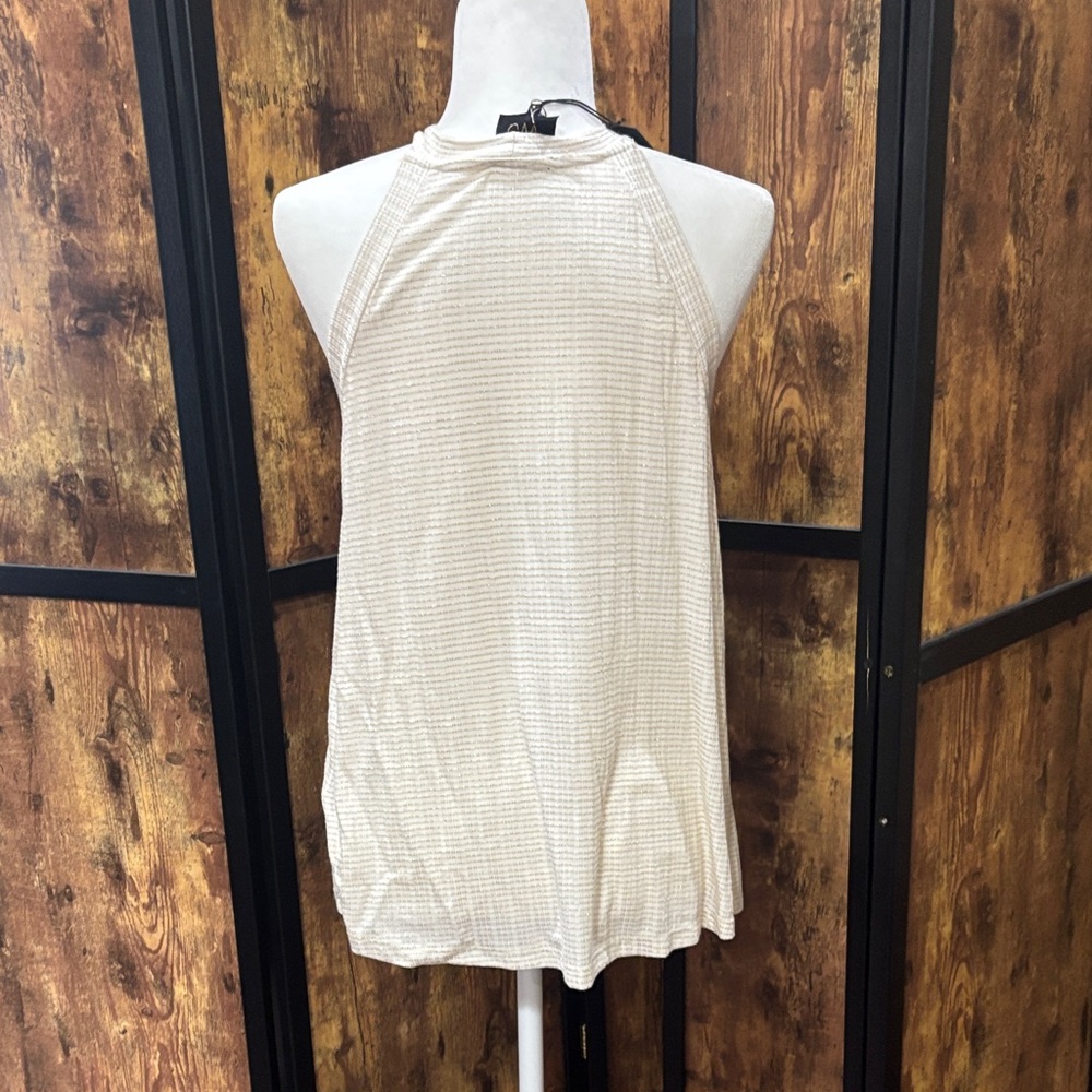 W5 Cream Ribbed Tank Top - Picture 5 of 7
